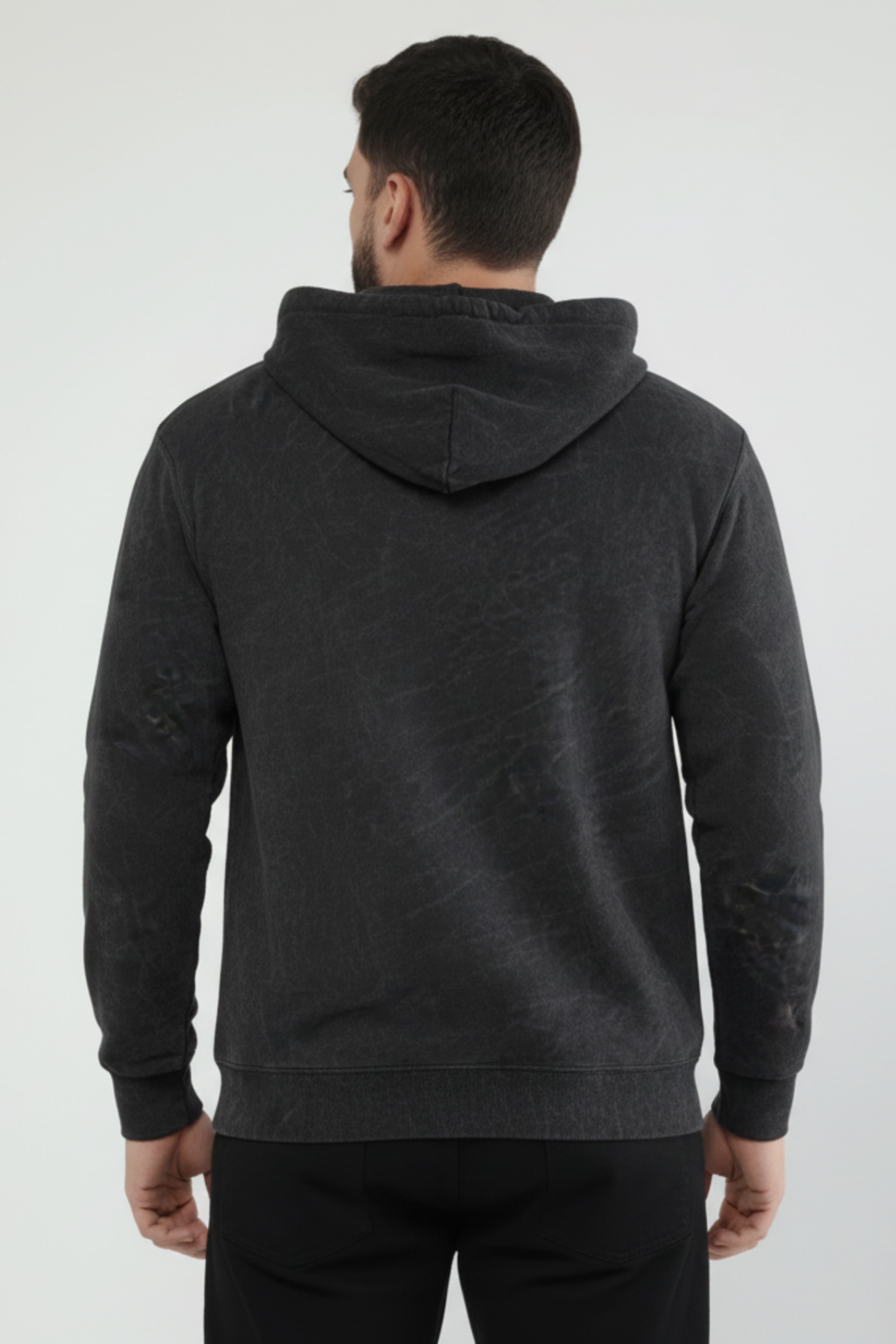 Acid Washed Hoodie Black