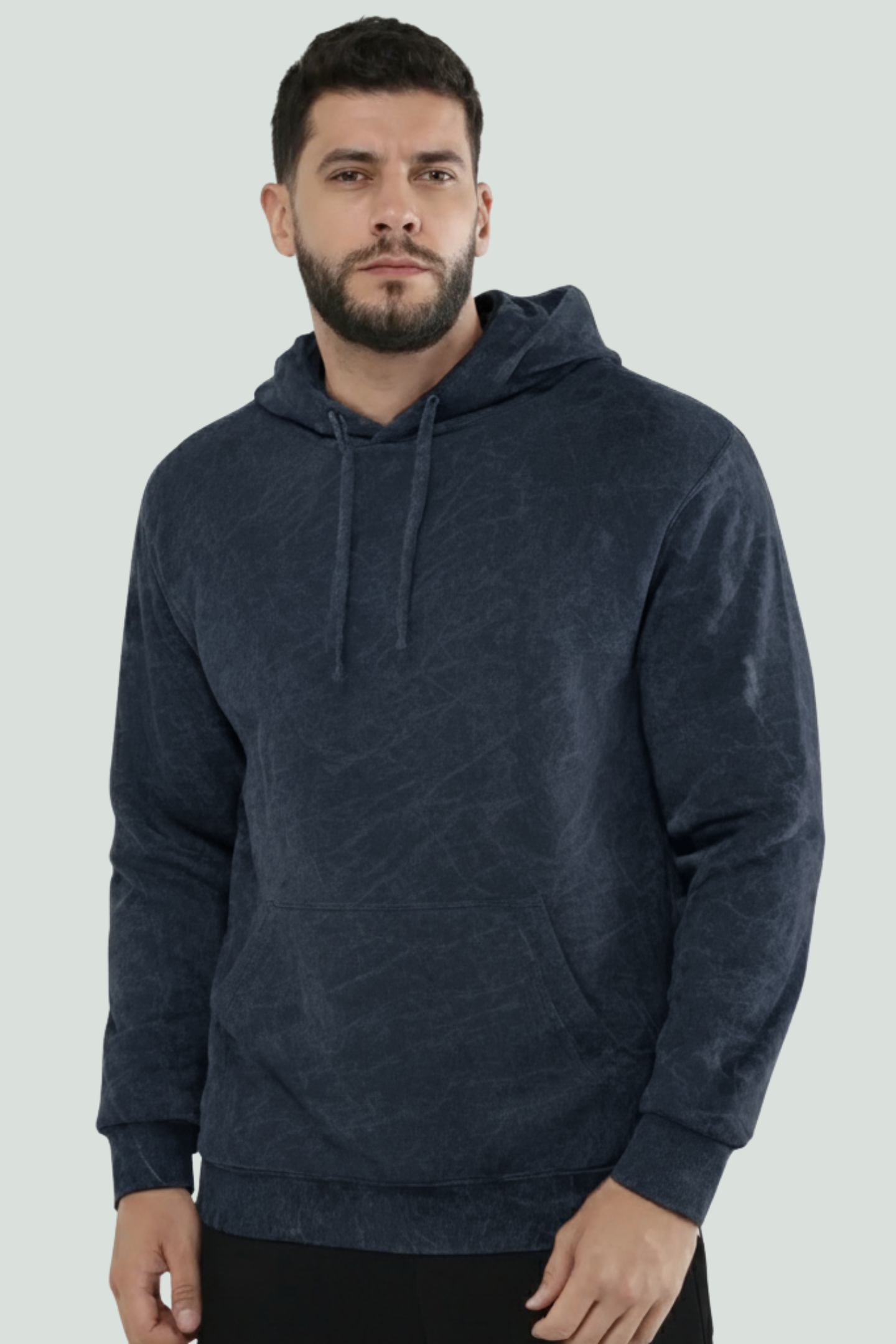 Acid Washed Hoodie Navy Blue