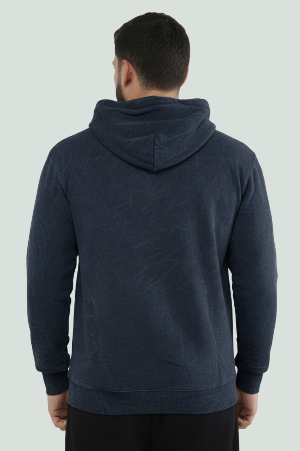 Acid Washed Hoodie Navy Blue