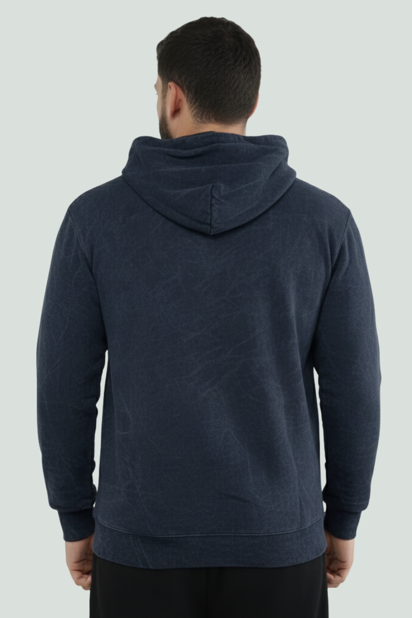 Acid Washed Hoodie Navy Blue