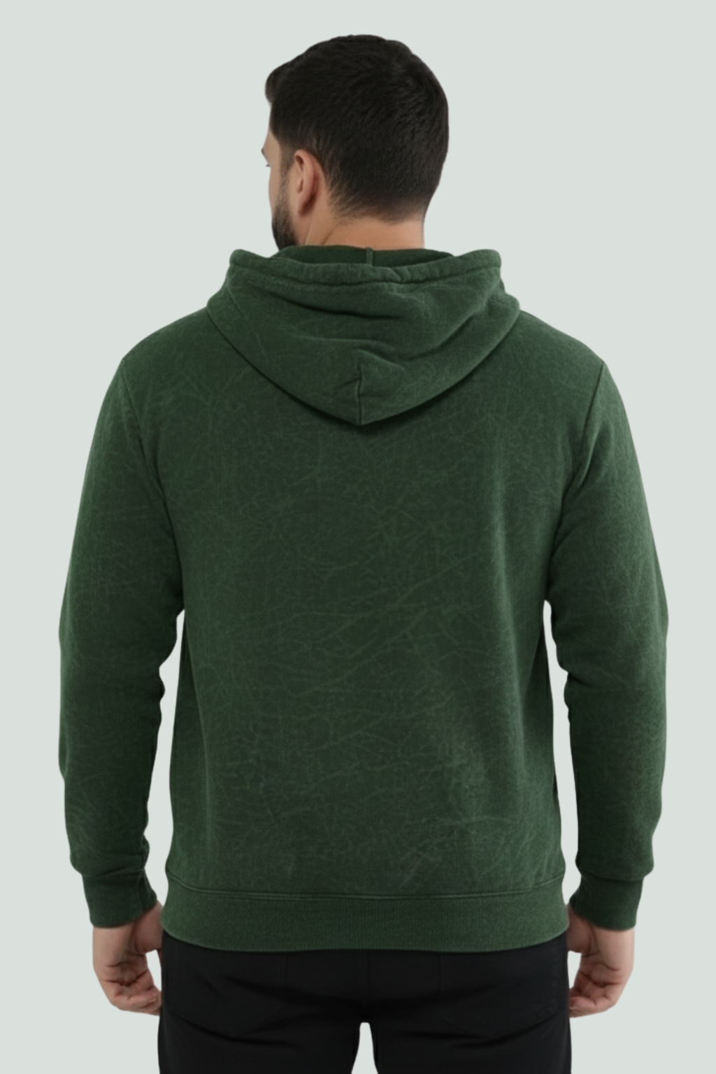 Acid Washed Hoodie Bottle Green