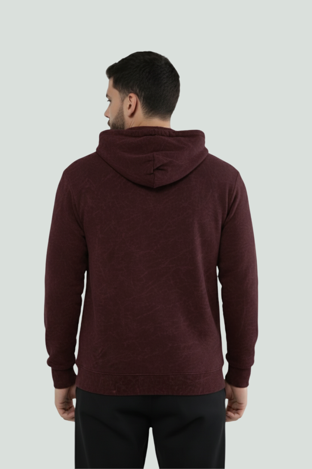 Acid Washed Hoodie Maroon