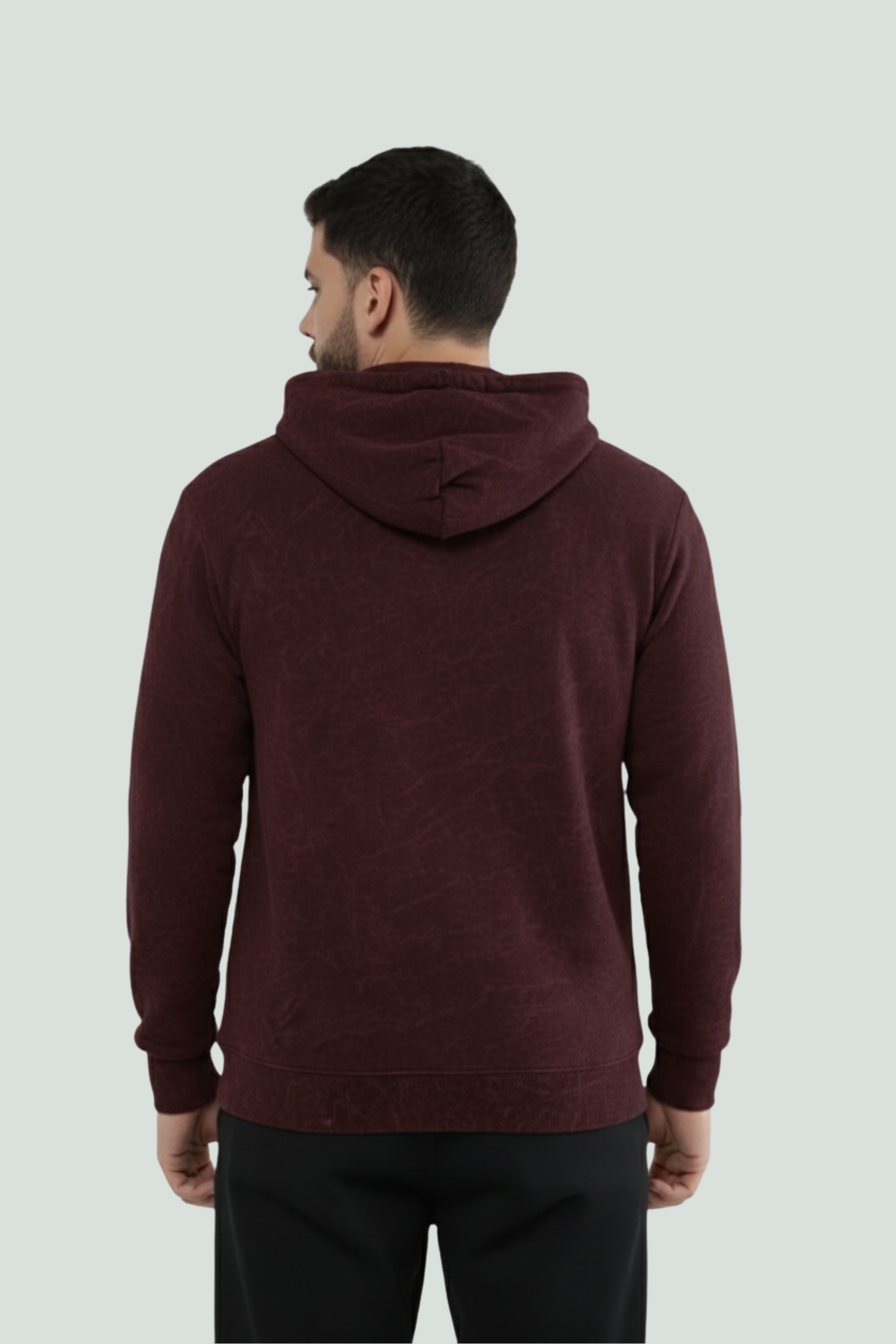 Acid Washed Hoodie Maroon