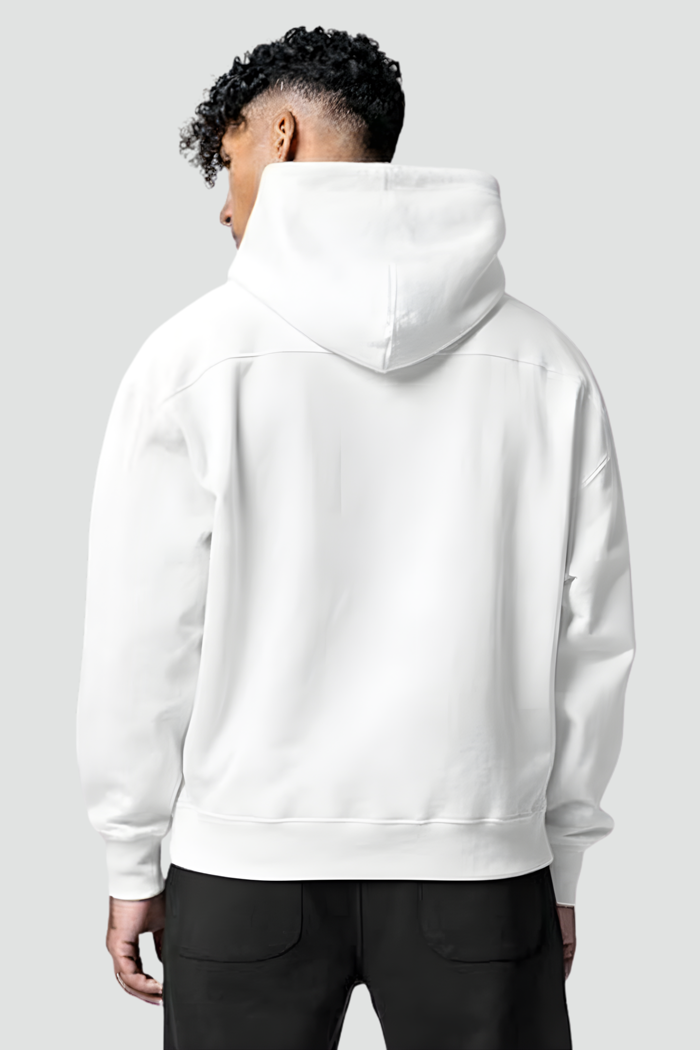 Solid Zip Hoodie White