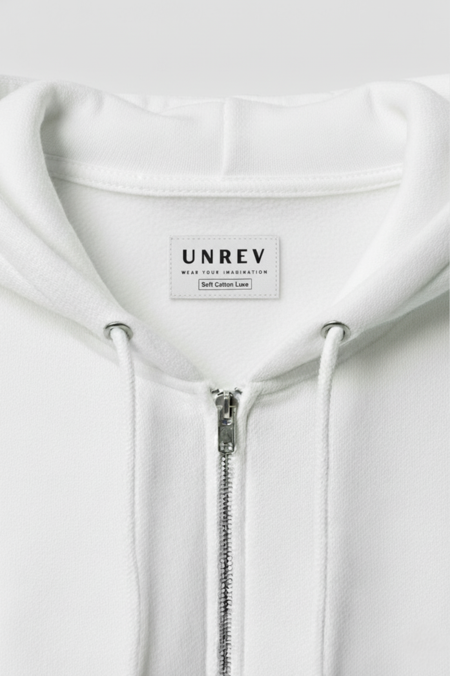 Solid Zip Hoodie White