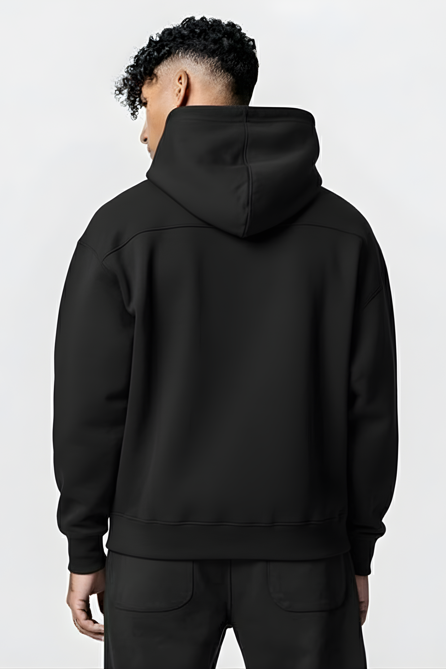 Solid Zip Hoodie Black