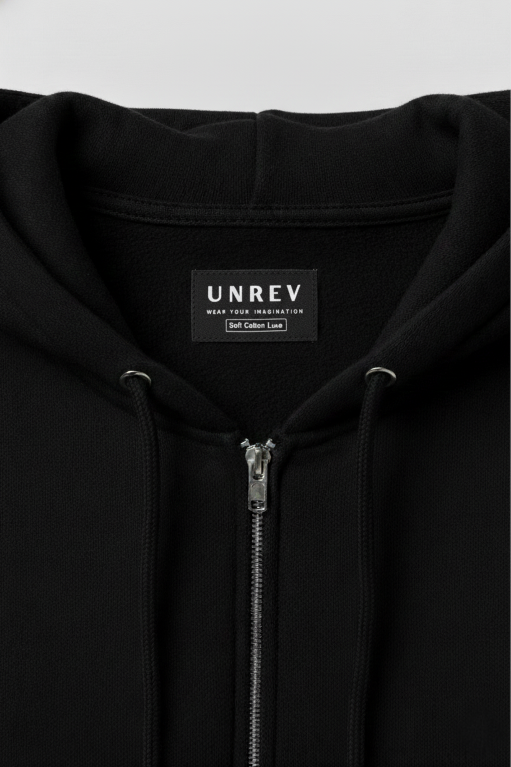Solid Zip Hoodie Black