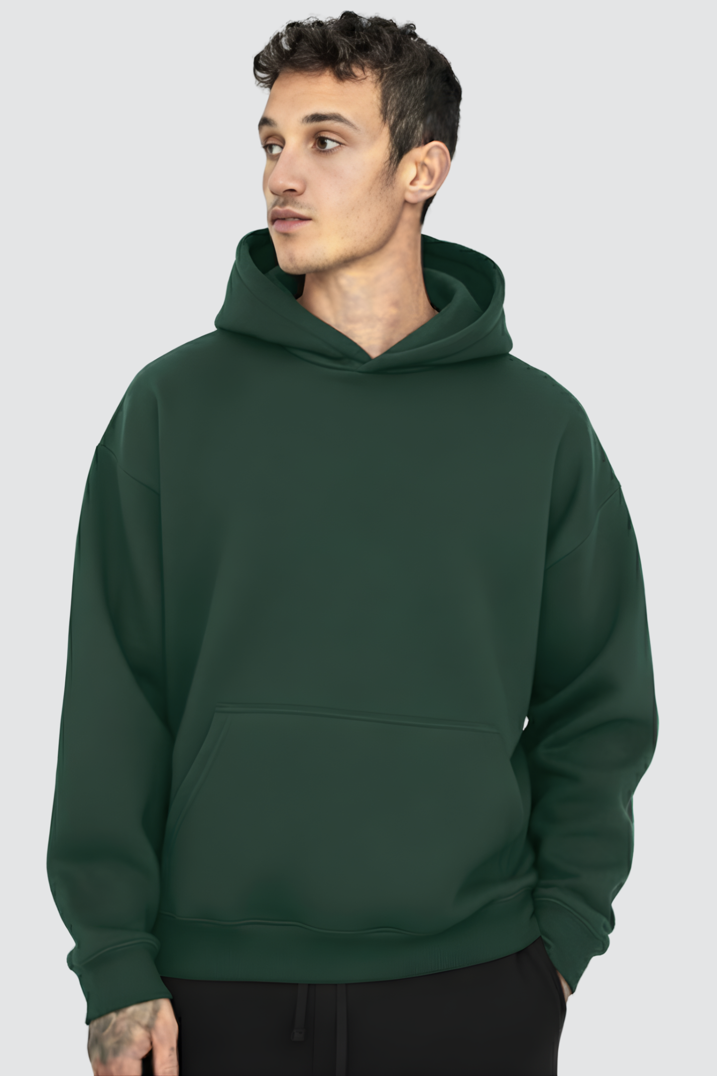 Oversized Hoodie Bottle Green
